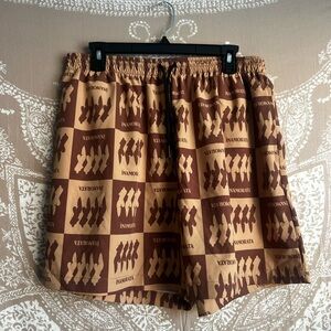 iNAMORTATA Men’s Board Shorts in Tan/Brown Size XL